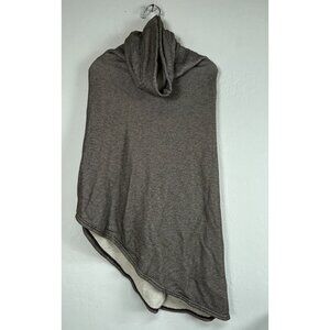 Cynthia Ashby Women's Asymmetric Hem Poncho Chocolate Heather Brown One Size NWT